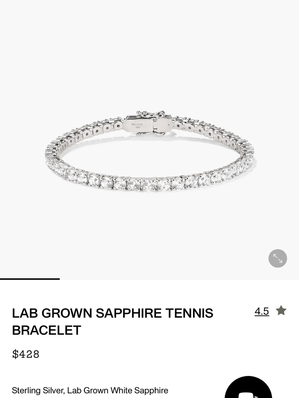 Mejuri lTennis Bracelet (Size 6.5)